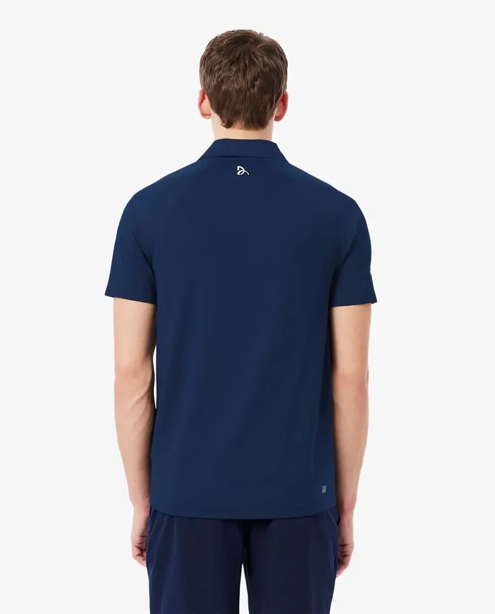 Мужское профессиональное поло с коротким рукавом Lacoste, темно-синий — фото 2