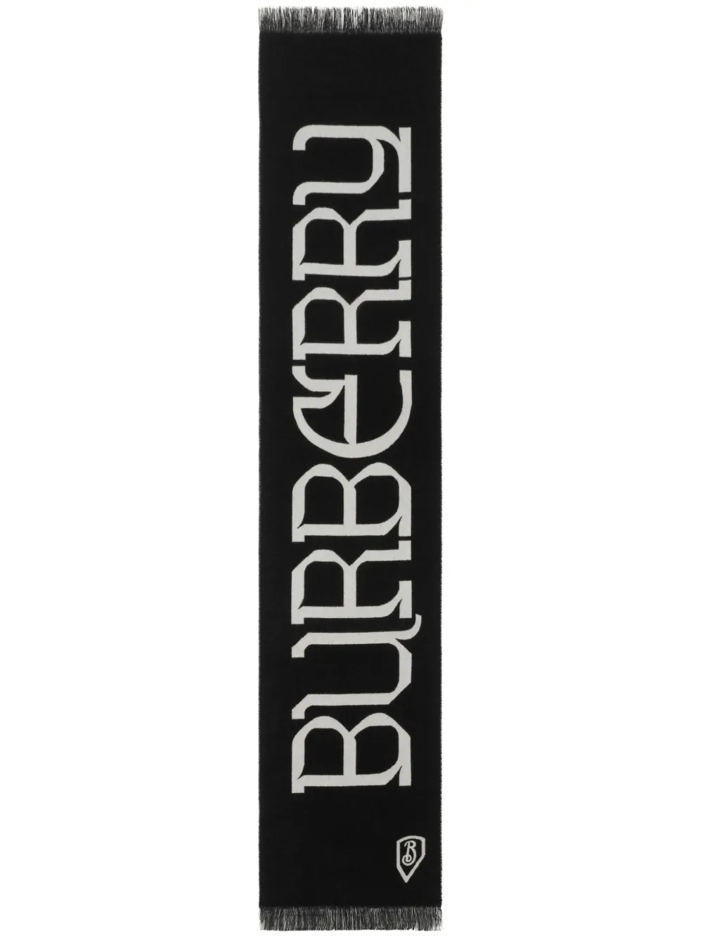 

Шерстяной шарф с логотипом BURBERRY, черный