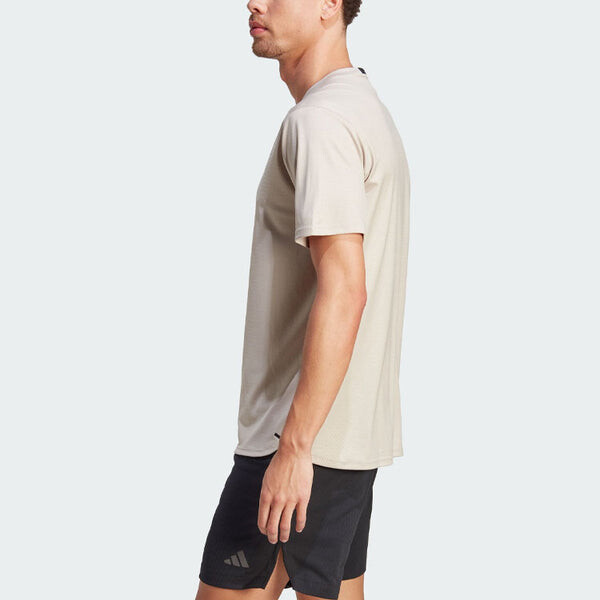 Футболка adidas D4T Strength Workout T-Shirt 'Wonder Beige', бежевый — фото 4