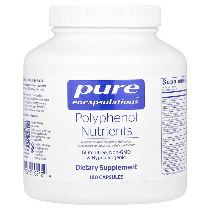 

Pure Encapsulations, Полифенольные питательные вещества, 180 капсул