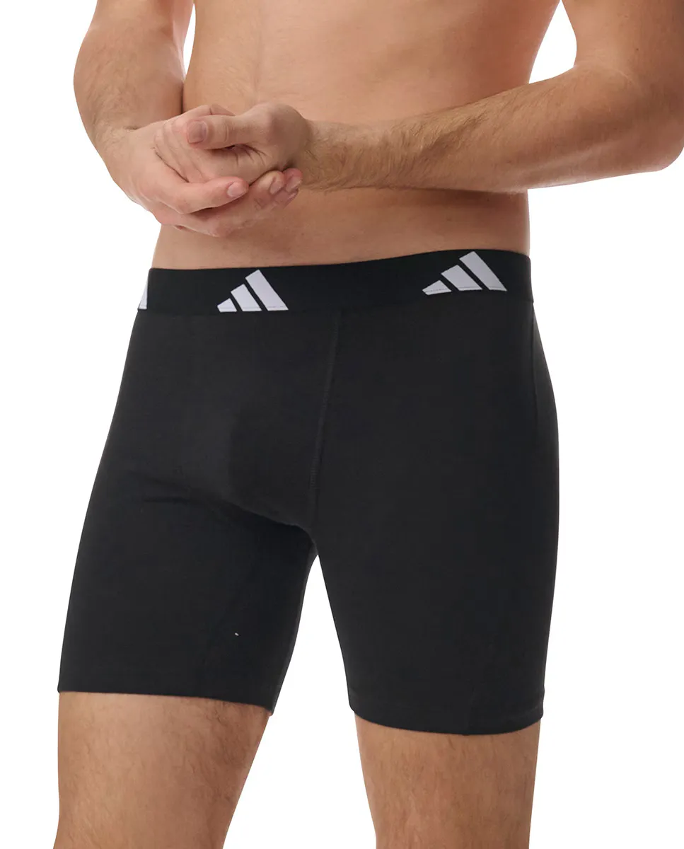 Упаковка из трех трусов-боксеров, разных оттенков adidas, черный — фото 2