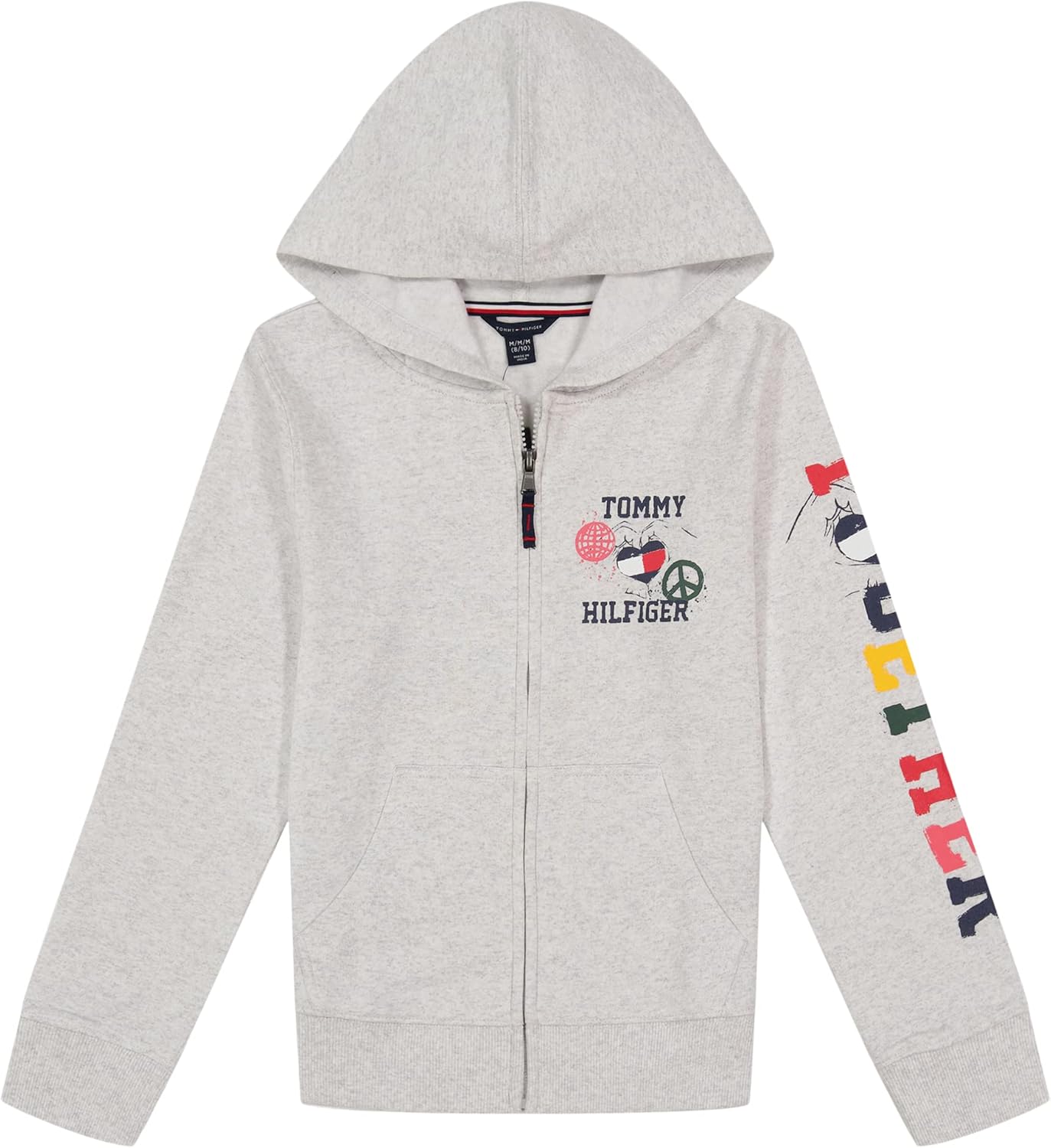 

Флисовый свитер с круглым вырезом для девочек от Tommy Hilfiger, Oat Heather Together