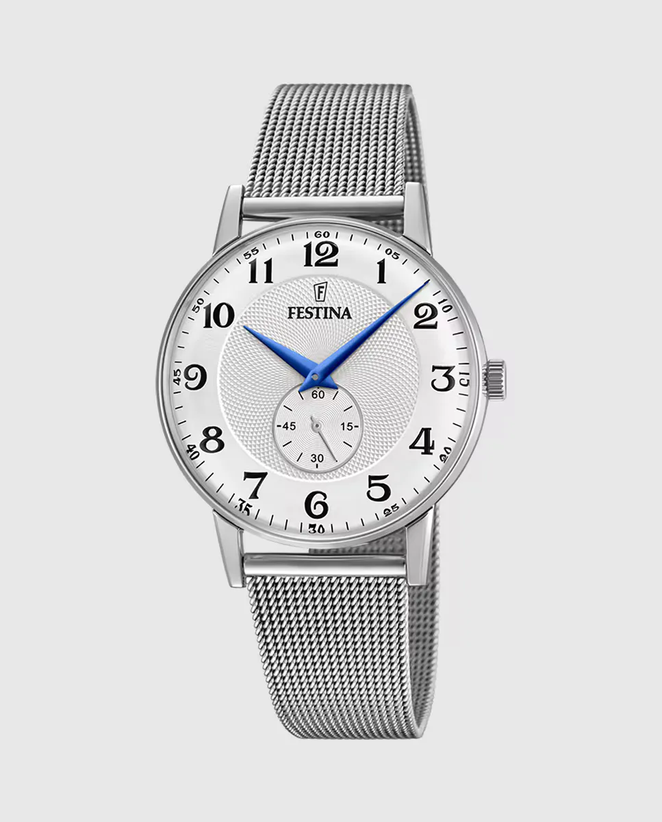 

Мужские часы F20568/1 Acero Classico из серебристой стали Festina, серебряный
