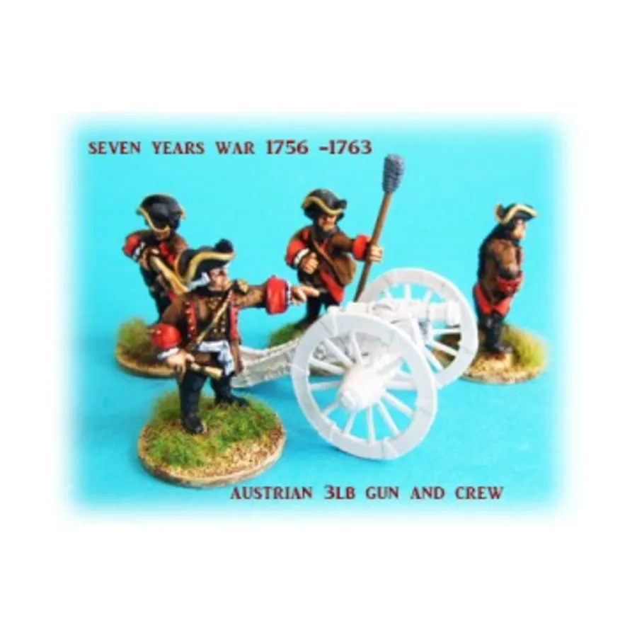 

Австрийская 3-фунтовая пушка и экипаж, Seven Years War - Austrian (28mm)