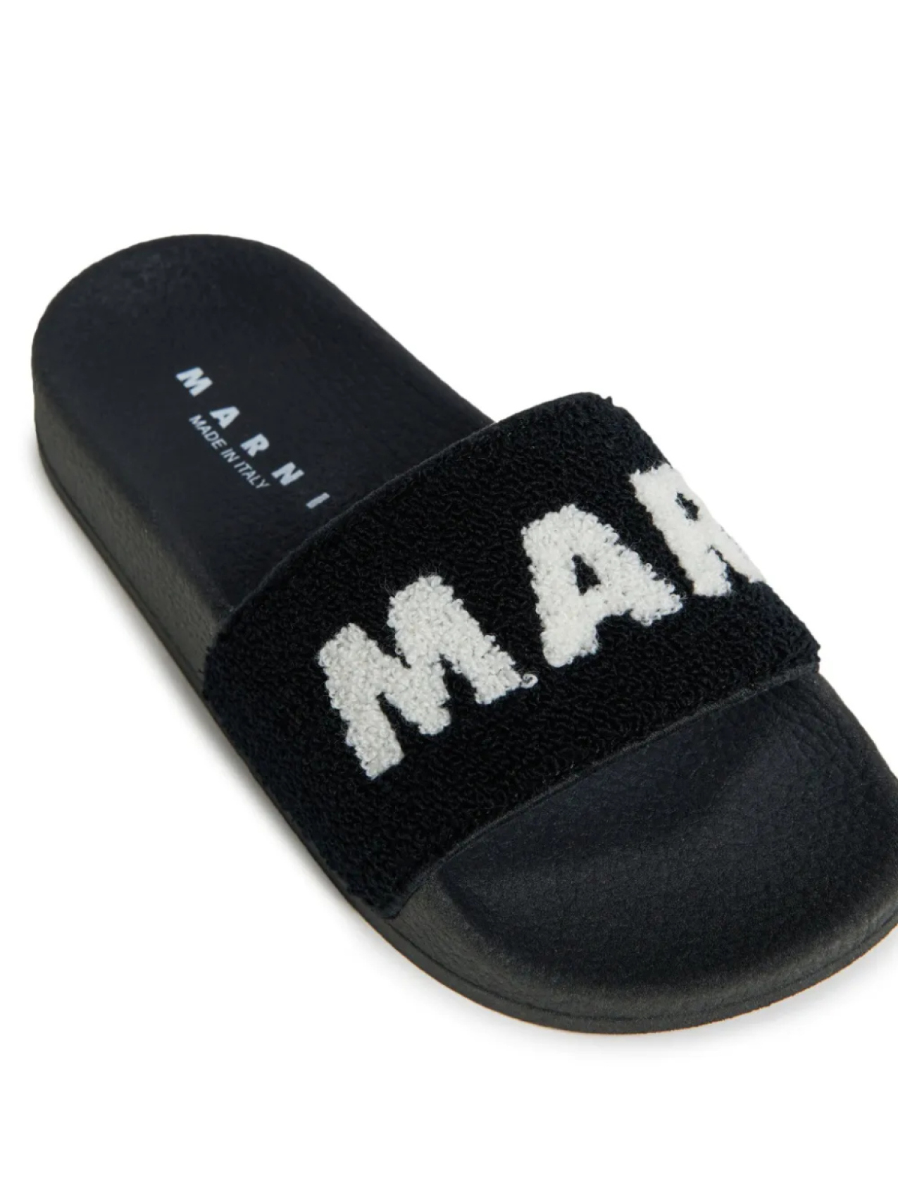 Детские сланцы с жаккардовым принтом и логотипом Marni Kids, черный — фото 4