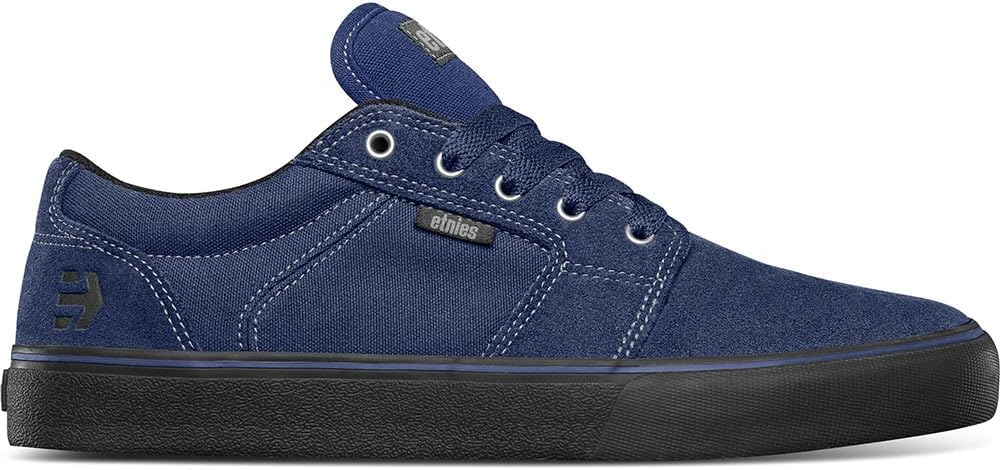

Кроссовки Etnies Barge LS - Классический скейтбордистский стиль, узкий вулканизированный силуэт, массивный бронированный воротник, усиленная вулканизация, амортизация, повседневные кроссовки, зелено-черные