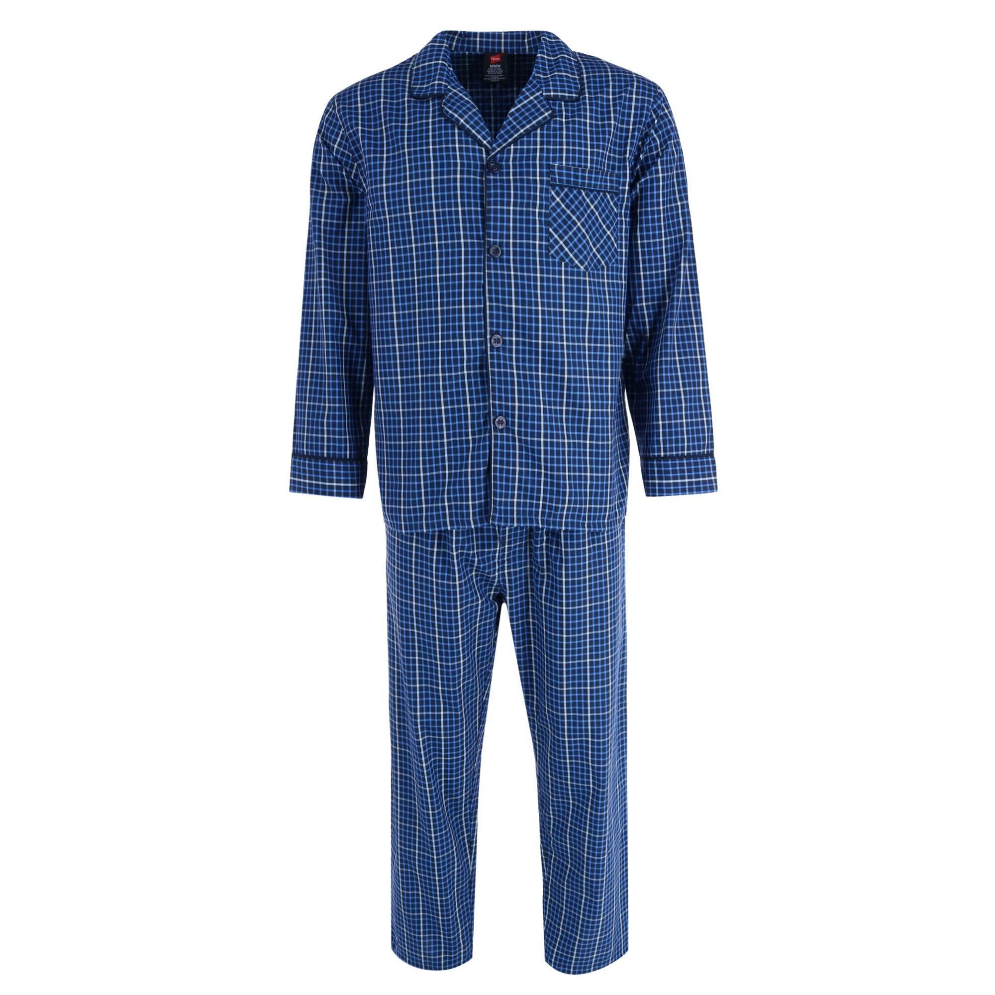 

Мужской пижамный комплект из сукна с длинными рукавами Hanes, темно-синий