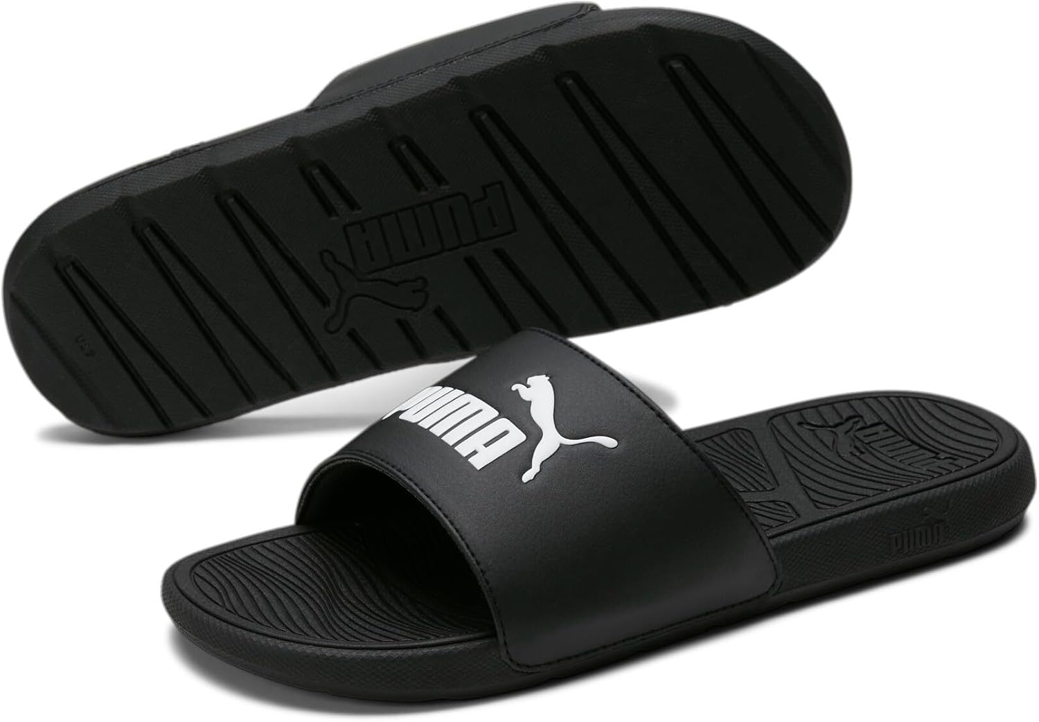 Сандалии PUMA Unisex Cool Cat 2.0Slide, белый/черный — фото 2