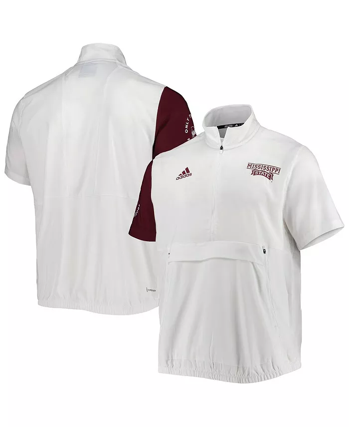 

Мужская белая полукуртка Mississippi State Bulldogs M STM AEROREADY с молнией до середины adidas