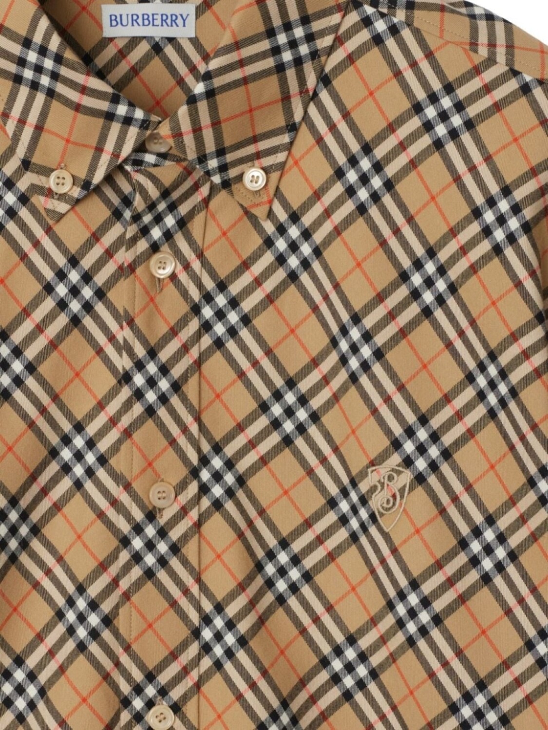 Рубашка Burberry Vintage Check, хлопок 100%, нейтральный цвет — фото 2