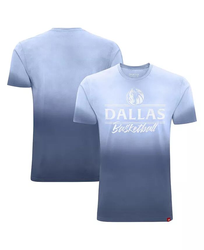 

Мужская и женская синяя футболка Dallas Mavericks Bingham Sun-Fade Sportiqe