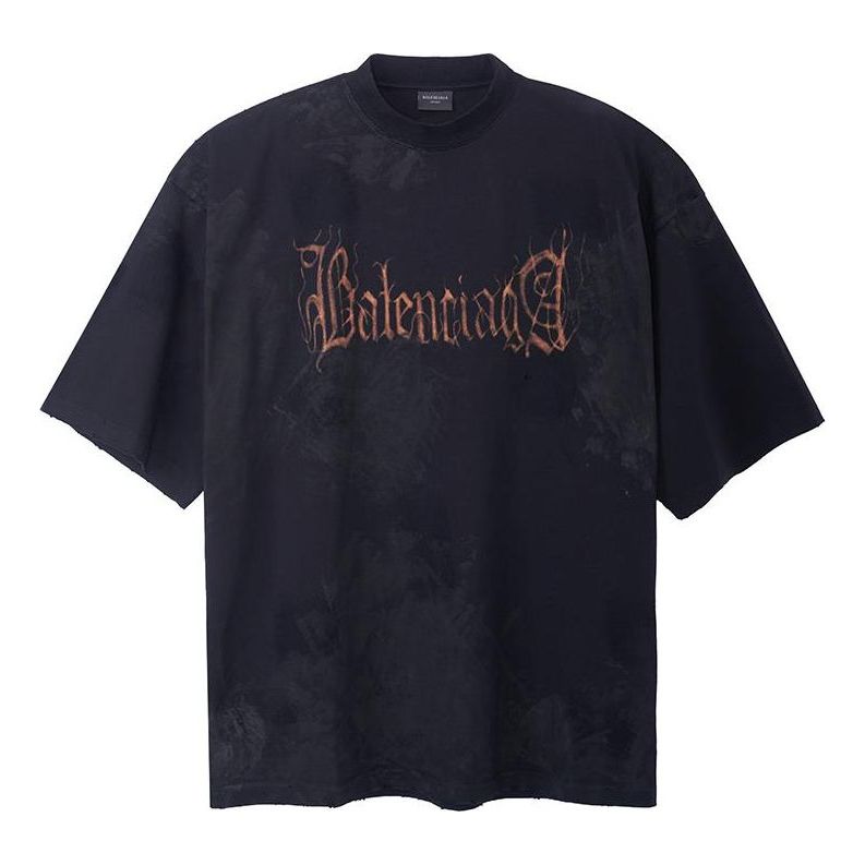 

Футболка Balenciaga Heavy Metal T-shirt Large Fit 'Black Faded', черный