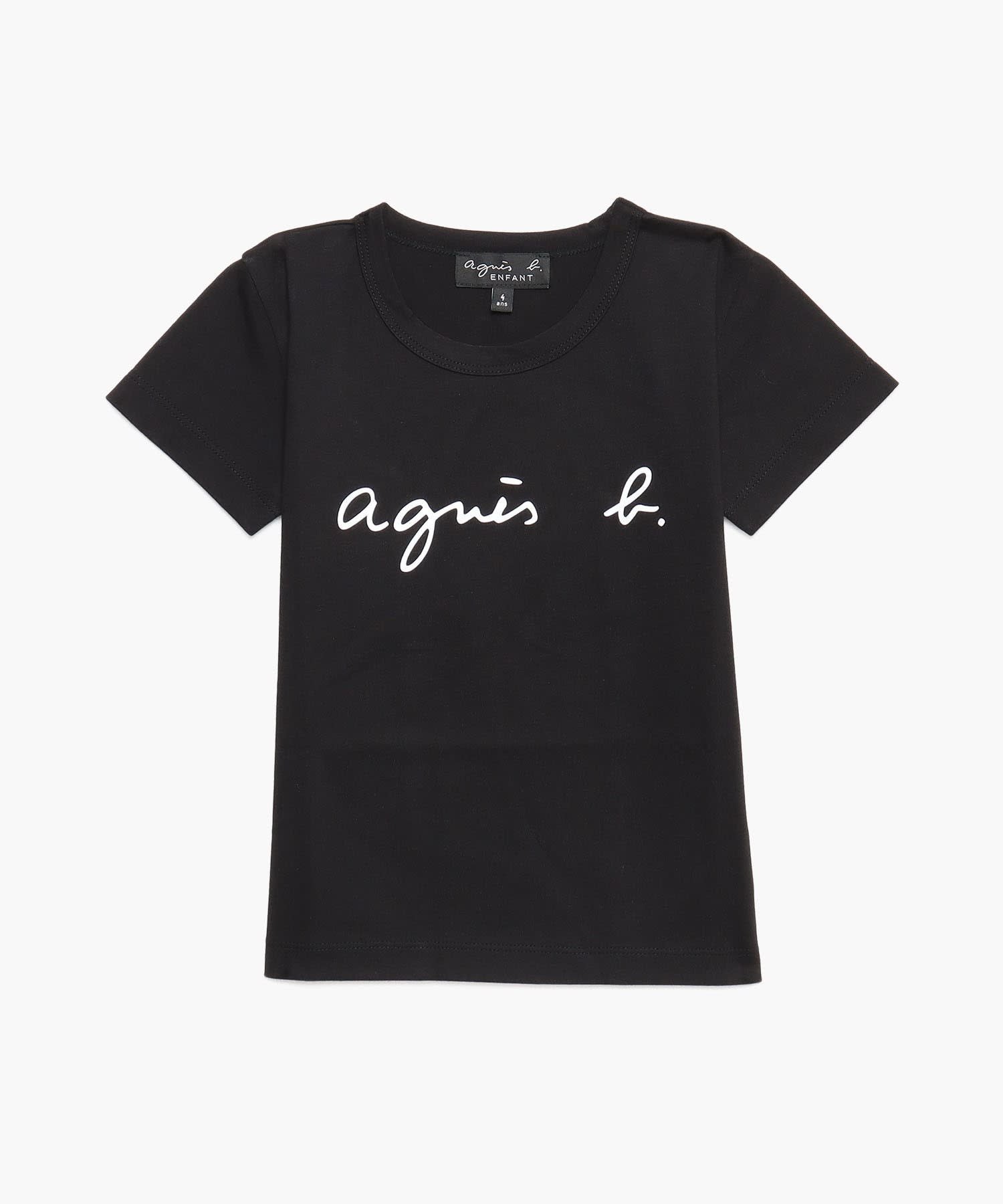Детская хлопковая футболка с коротким рукавом и логотипом Agnes b. ENFANT, Black