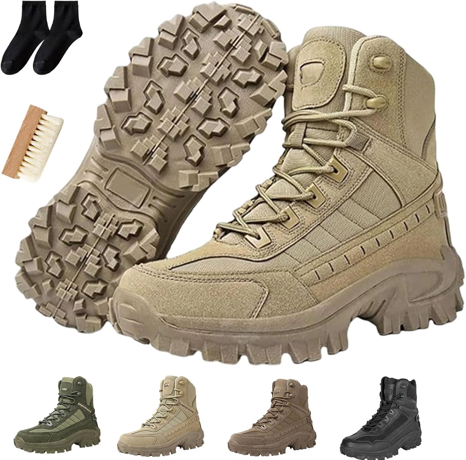 

Мужские ортопедические ботинки с защитой от проколов, водонепроницаемые, против растяжений, для походов с амортизацией Gugliet, Sand