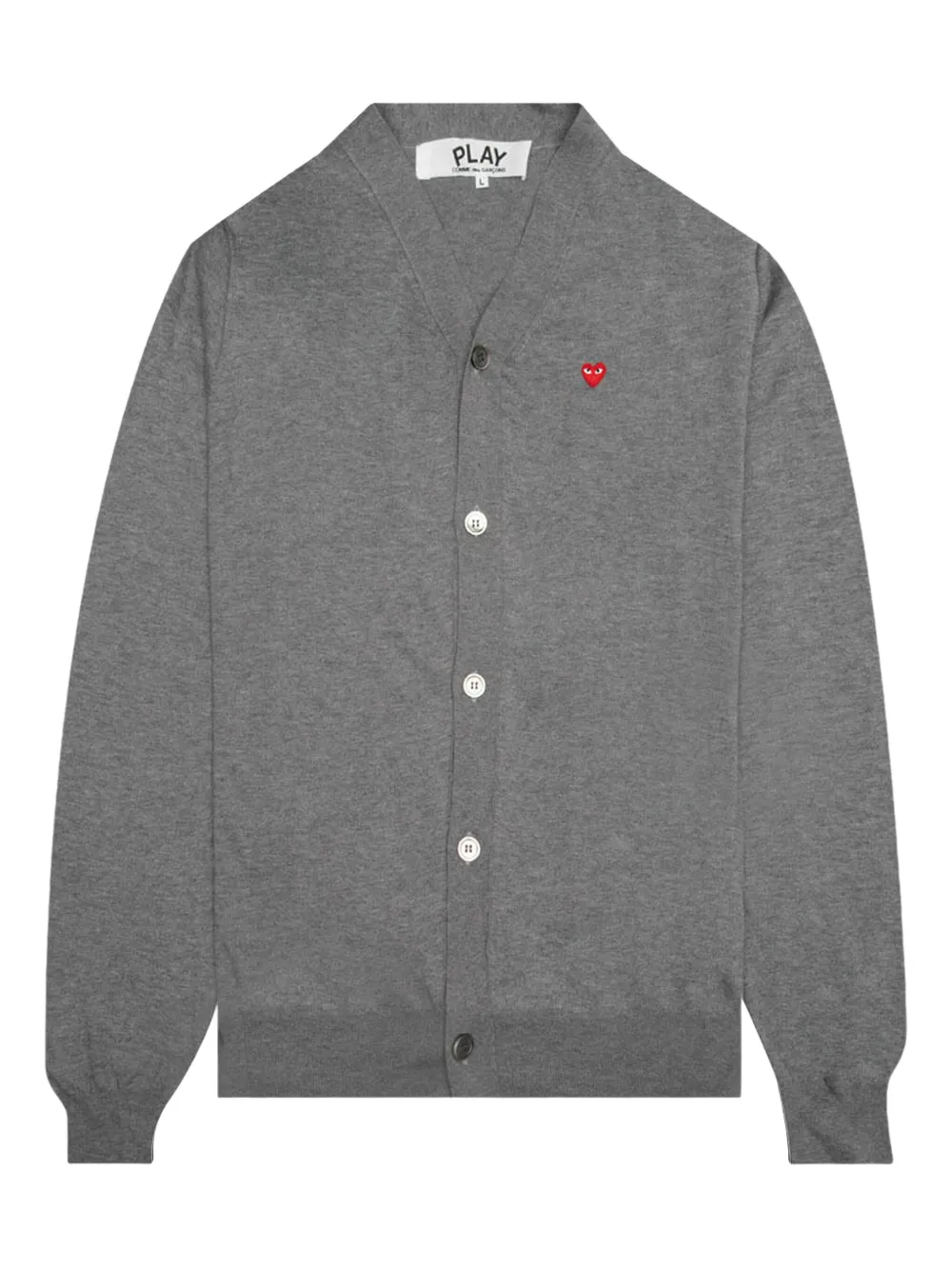 

Кардиган с нашивками в виде сердца Comme Des Garçons Play, серый