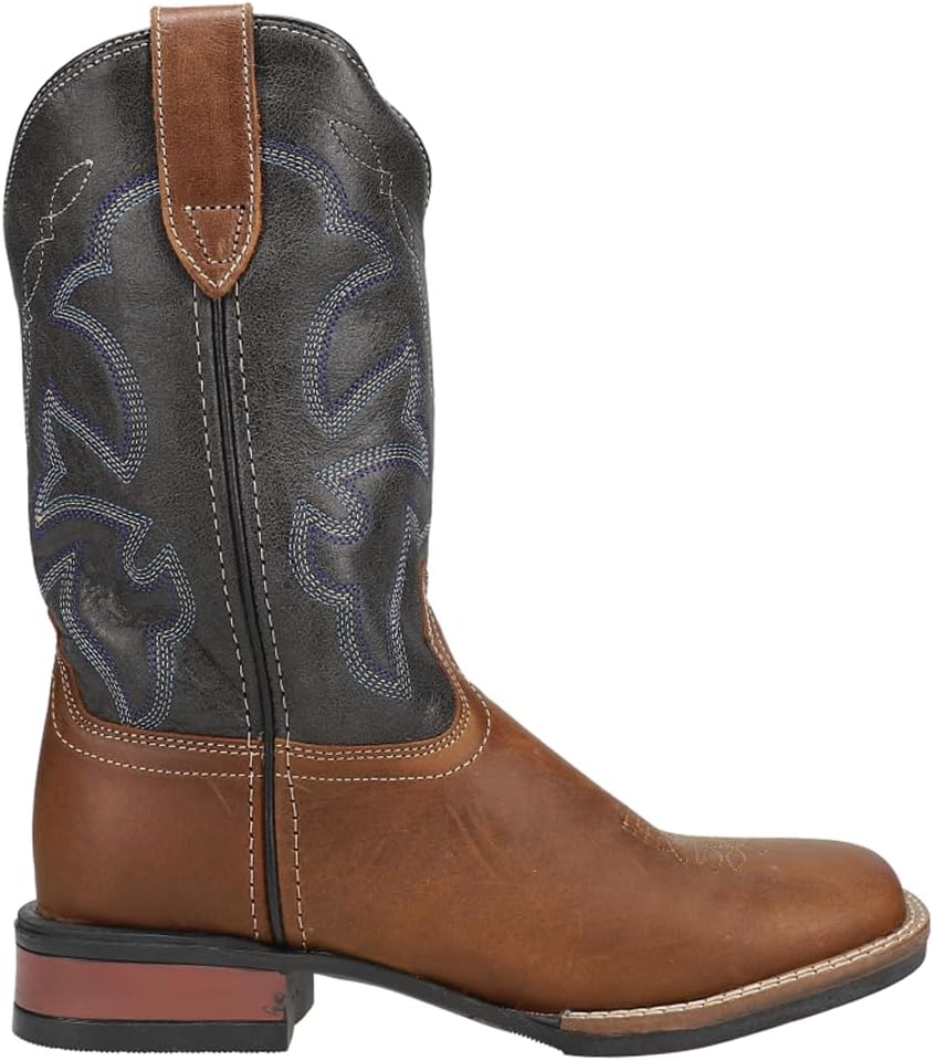 

Детские ботинки Roper для мальчиков Monterey из кожи с квадратным носком и вышивкой, повседневные, средней высоты - черные, коричневые