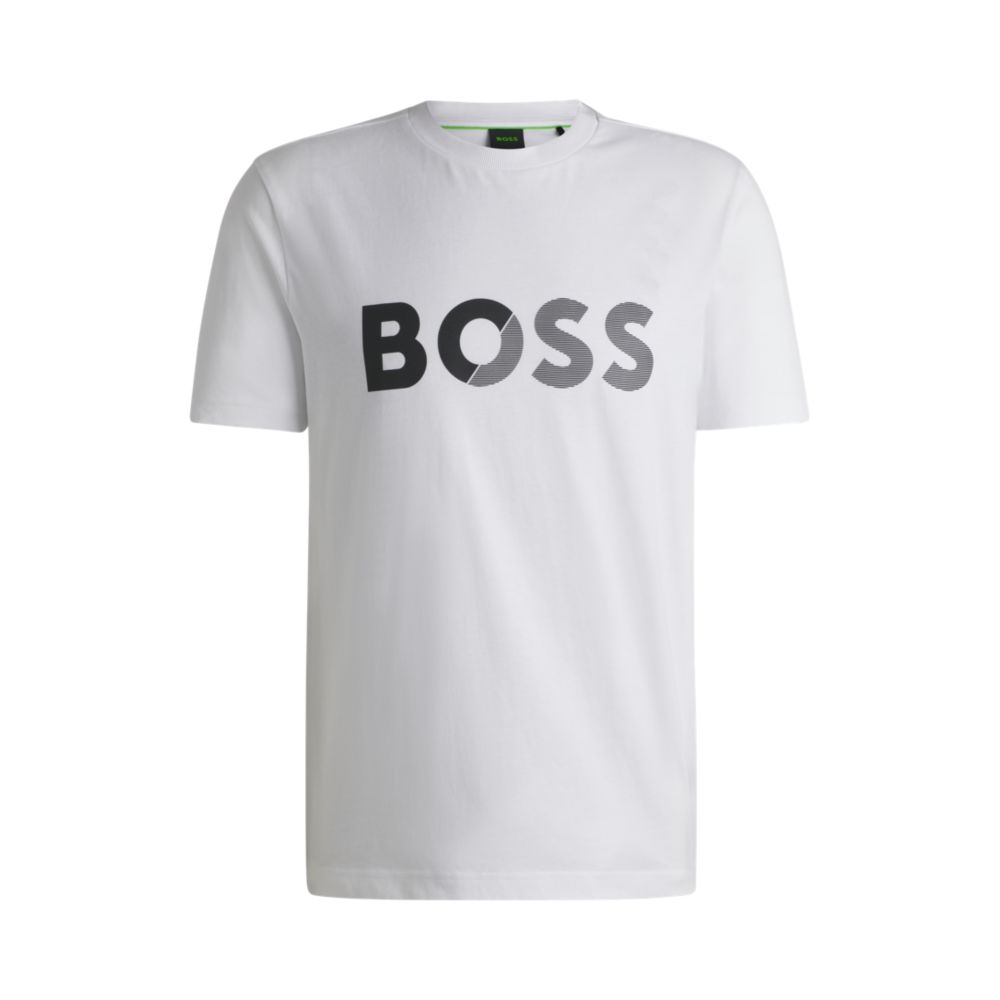 

Футболка из хлопкового джерси с большим логотипом BOSS, белый