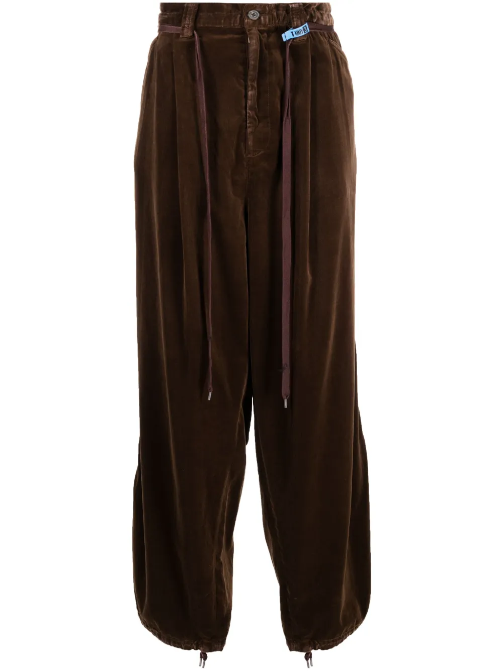 

Бархатные брюки широкого кроя Maison Mihara Yasuhiro, коричневый