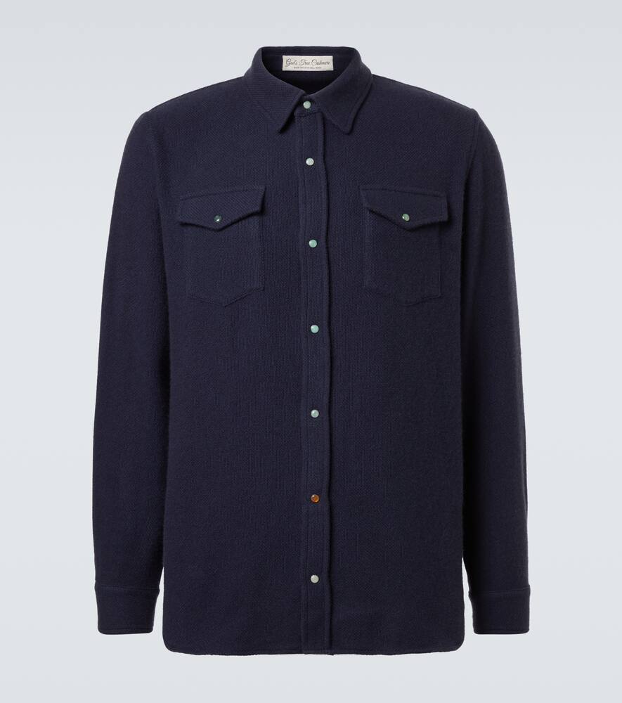 

Кашемировая рубашка с изумрудом God's True Cashmere, Navy