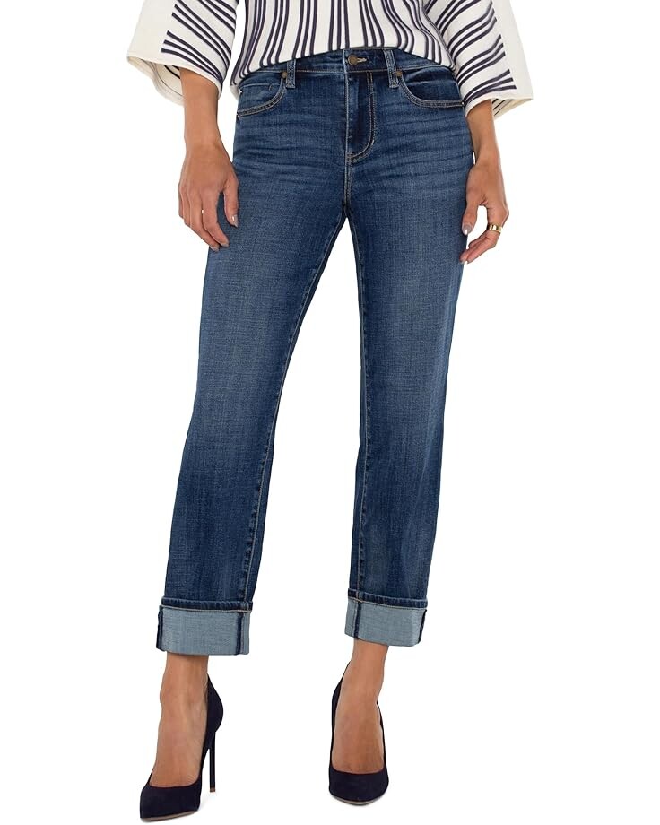 

Джинсы Liverpool Los Angeles Marley Girlfriend Cuffed Mid-Rise Vintage Denim, цвет Rushland