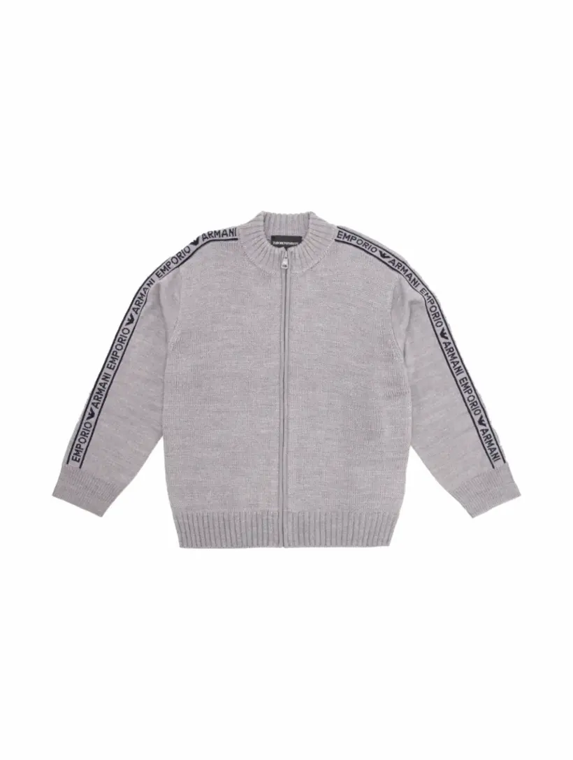 

Вязаный кардиган с лампасами EMPORIO ARMANI, серый