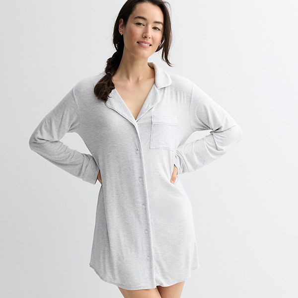 

Женская ночная рубашка с V-образным вырезом Sonoma Goods For Life, Dark Moonbeam Heather