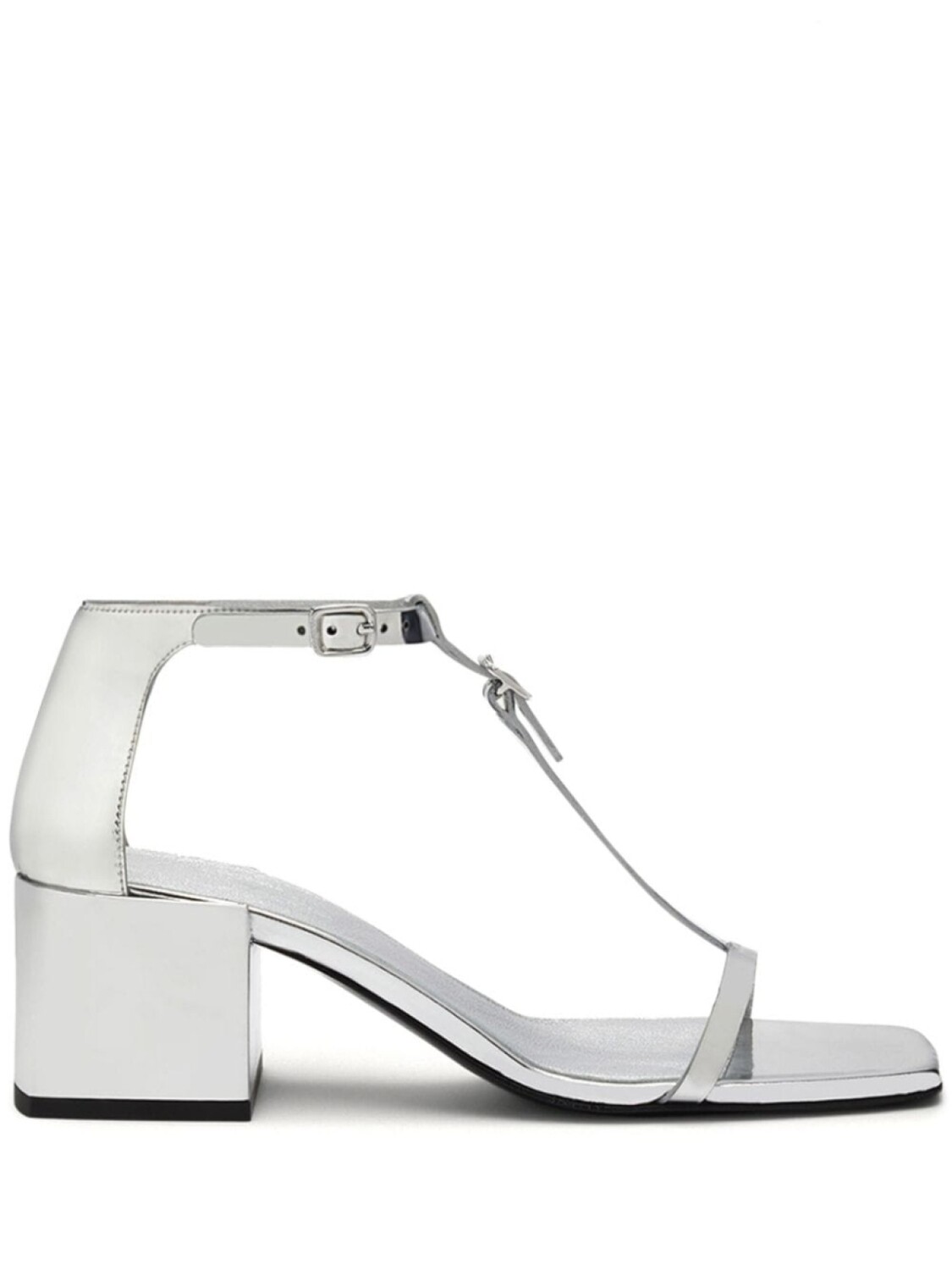 Босоножки Double Buckle Courrèges, серебристый