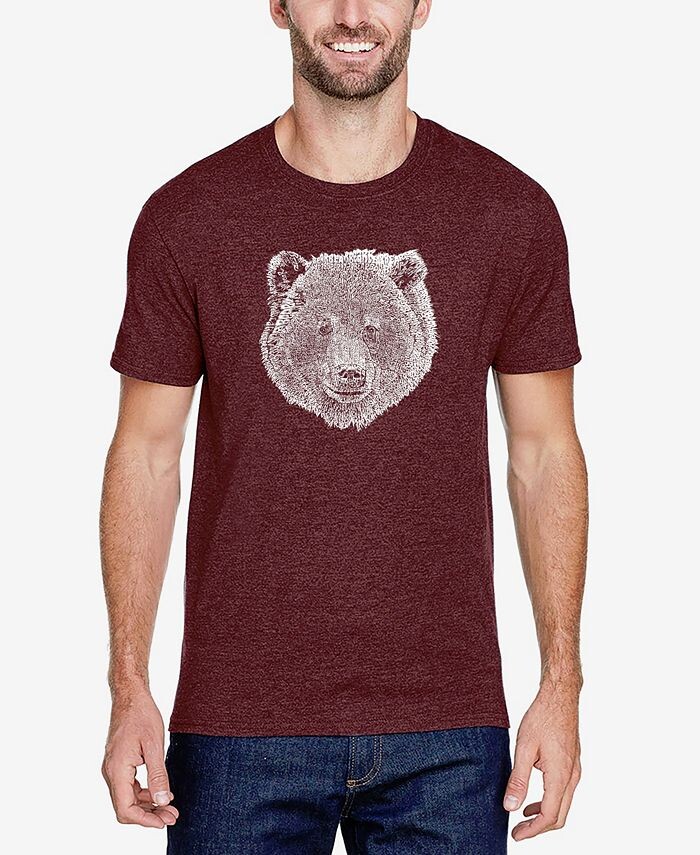 

Мужская футболка премиум-класса Word Art Bear Face LA Pop Art, красный