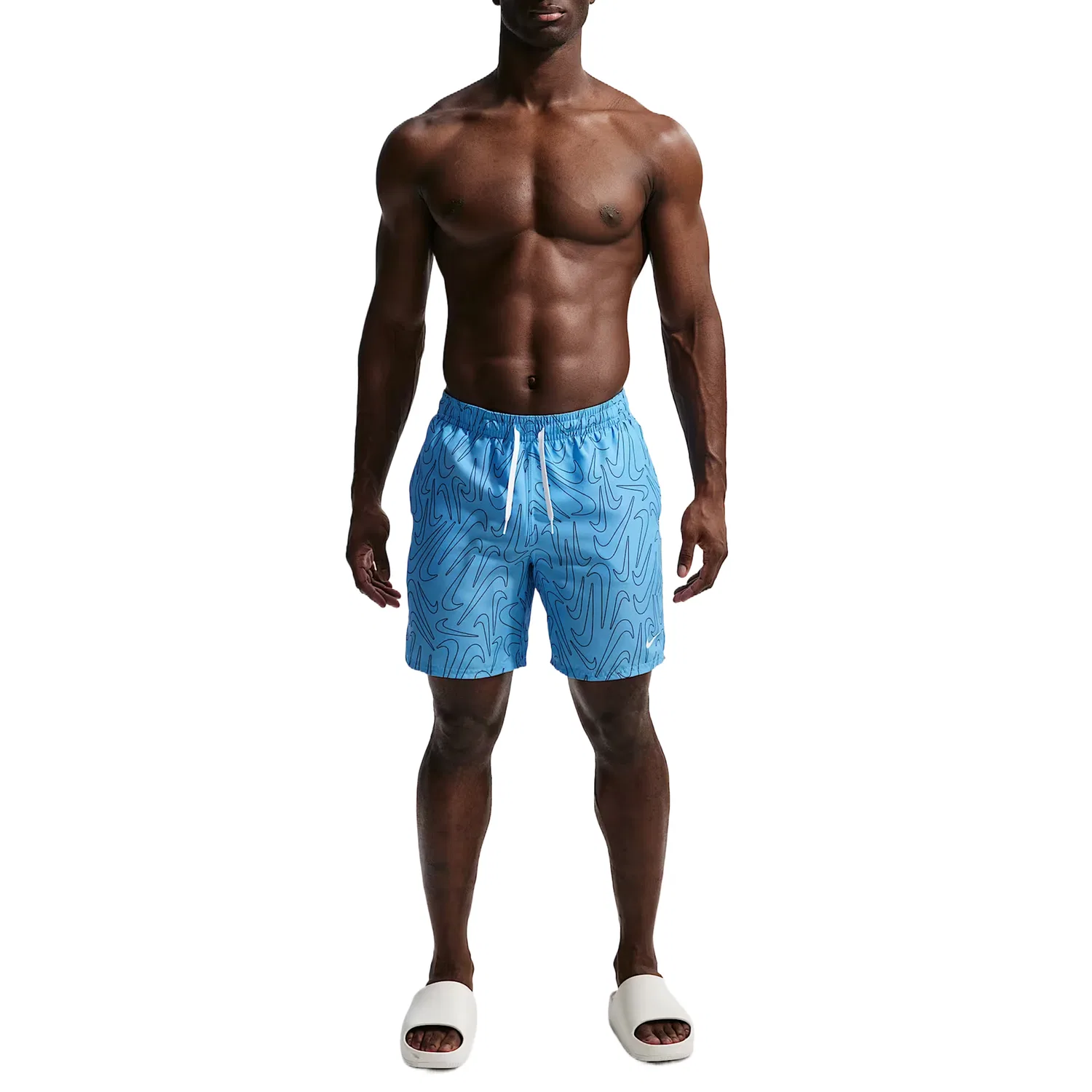 Пляжные шорты Nike Swim Breaker синие с белым — фото 3