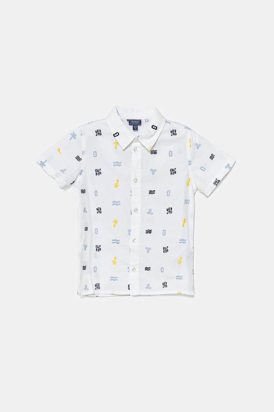 

Детская хлопковая рубашка Guess, белый