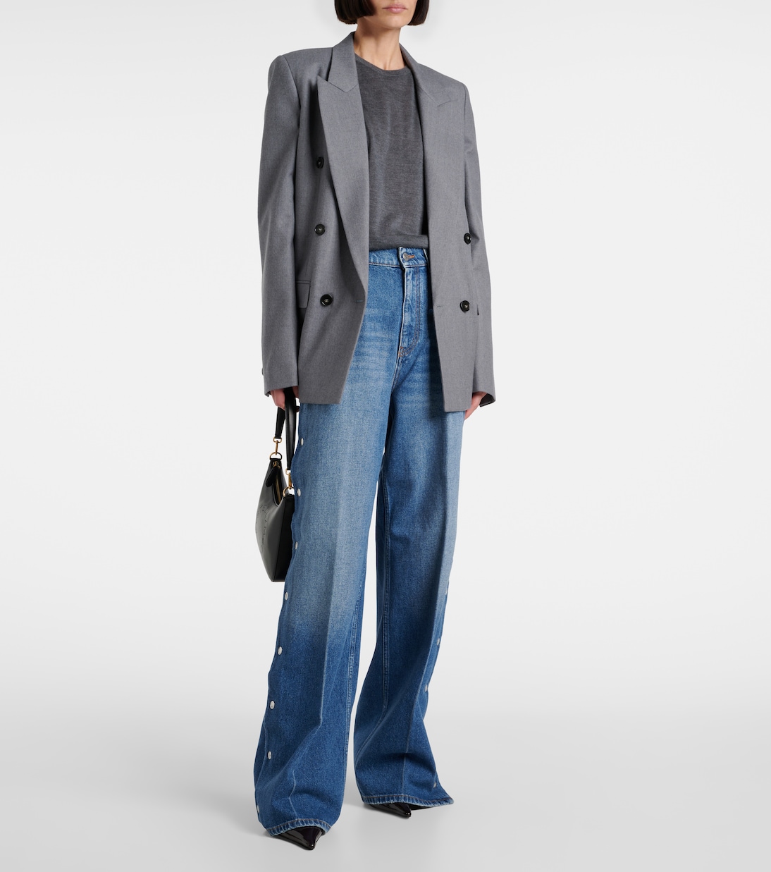 Джинсы со средней посадкой и широкими штанинами Stella McCartney, Vintage Blue Denim — фото 2