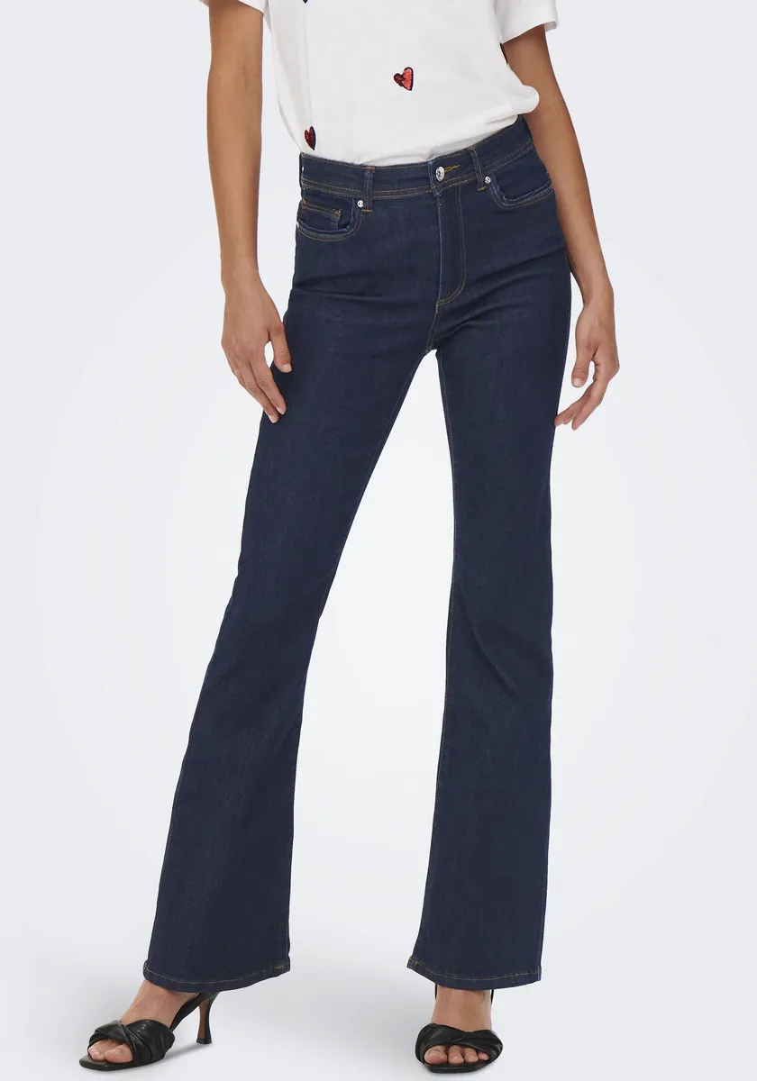 

Джинсы ONLY bootcut "ONLWAUW LIFE HW FLARED RINSE DNM", эластичные, синий