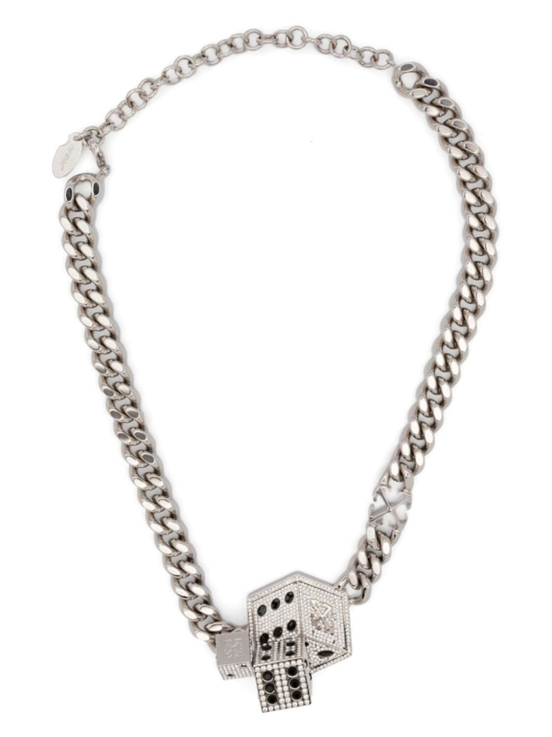 

Колье с декором в виде игральных костей Off-White, серебряный