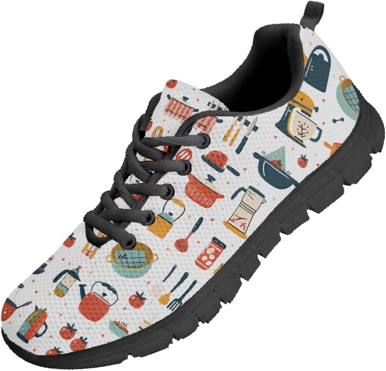 

Мужские кроссовки Funnydude с забавным принтом, удобные осенние прогулочные туфли на шнуровке для работы, Fruit and Kitchenware