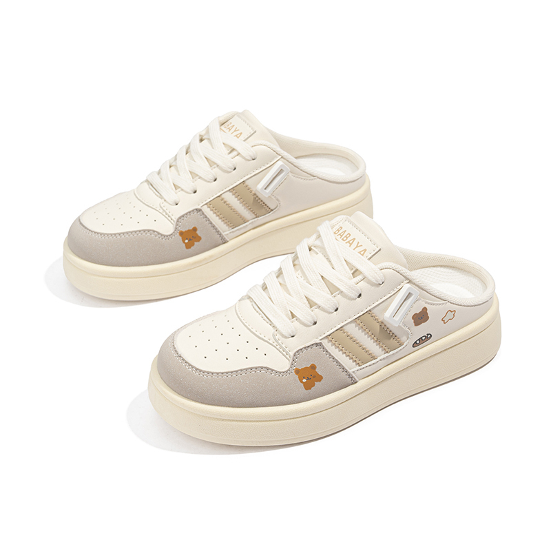 Скользостойкая, износостойкая, дышащая детская обувь Kids Lifestyle Beige Gray для подростков Babaya, бежевый — фото 4