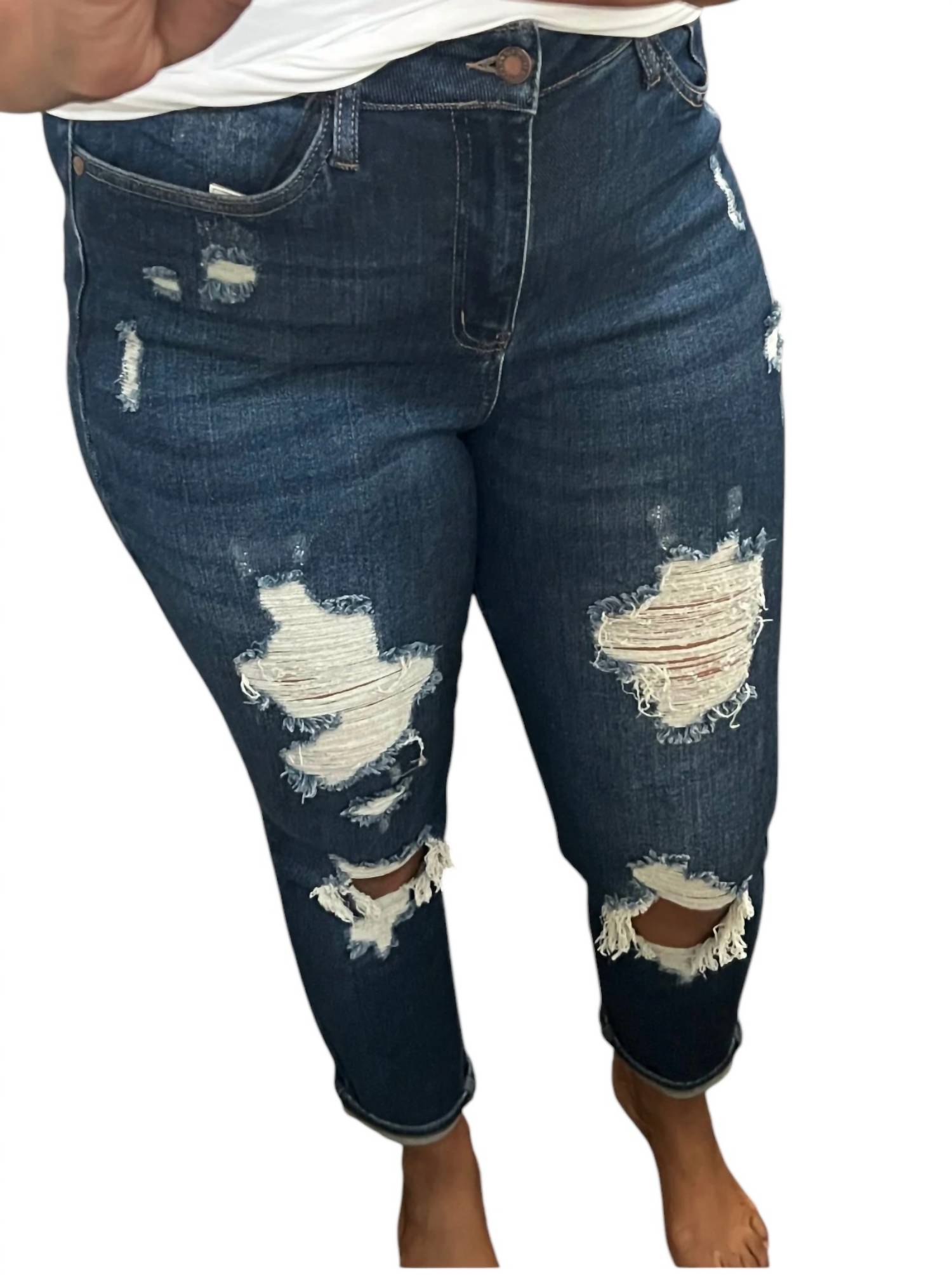 

Джинсы бойфренды темного цвета Judy Blue, Dark Wash