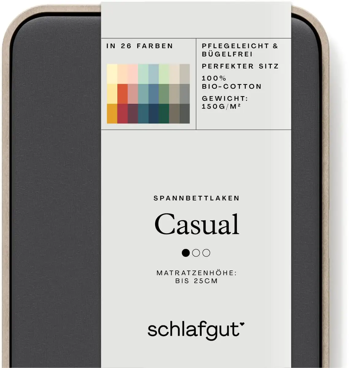 

Простыня Schlafgut "CASUAL" хлопковая 120-130х200 см, 1 шт., серый