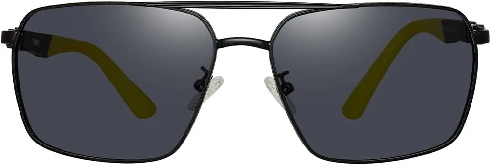 

Солнцезащитные очки-авиаторы Florence для мужчин и женщин – поляризованные линзы TAC, прочная металлическая оправа TRISKEL EYEWEAR, Black With Dark Grey Lenses