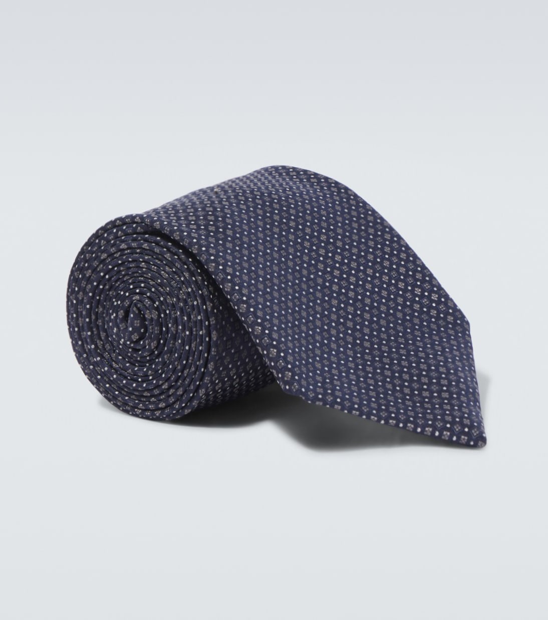 

Шелковый галстук с принтом Brioni, Navy/Anthracite