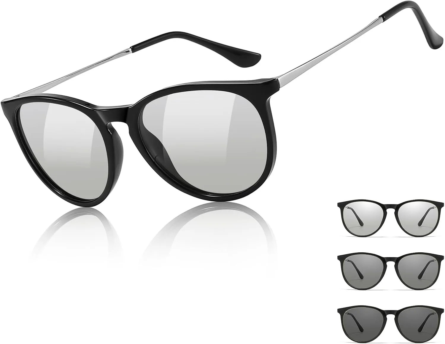 

Фотохромные поляризованные солнцезащитные очки TJUTR для женщин и мужчин, защита от бликов UV400 для вождения днем ​​и ночью, Z09 Black – Day & Night Use