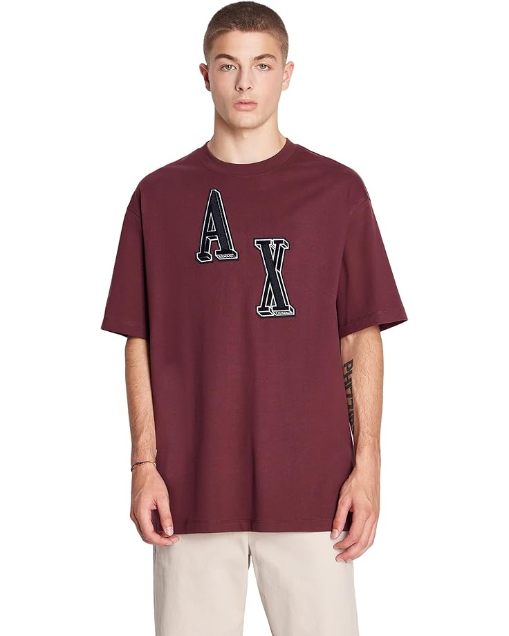 

Футболка Armani Exchange Collegiate AX Logo, цвет Vineyard Wine