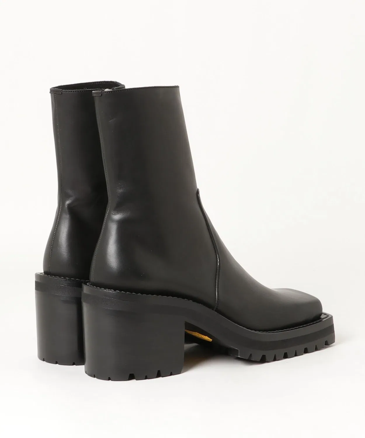 Ботинки MONSTER BOOTS с квадратным носком на подошве Vibram, кожаные, черные — фото 4