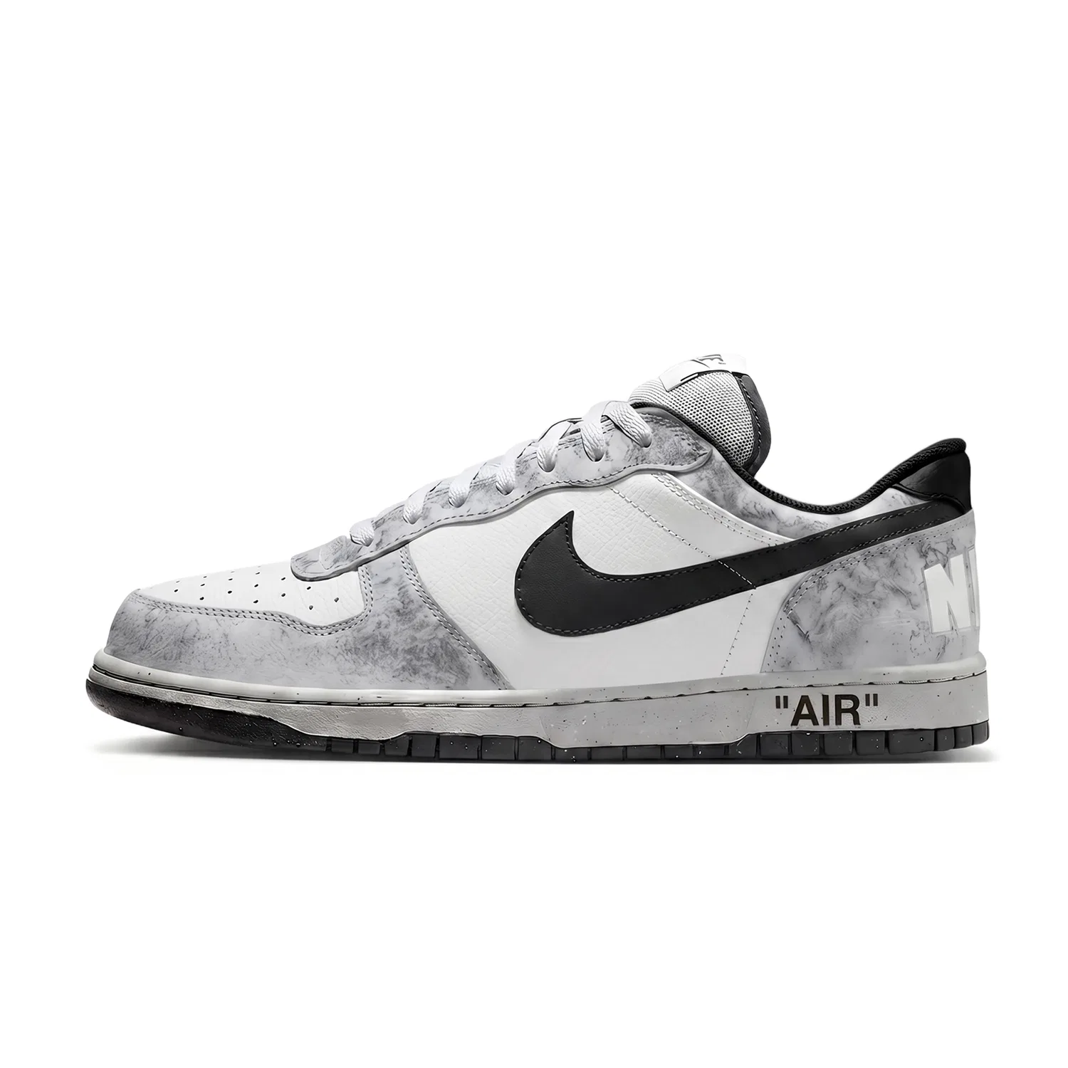 Кроссовки кожаные Nike Big Low серые — фото 3