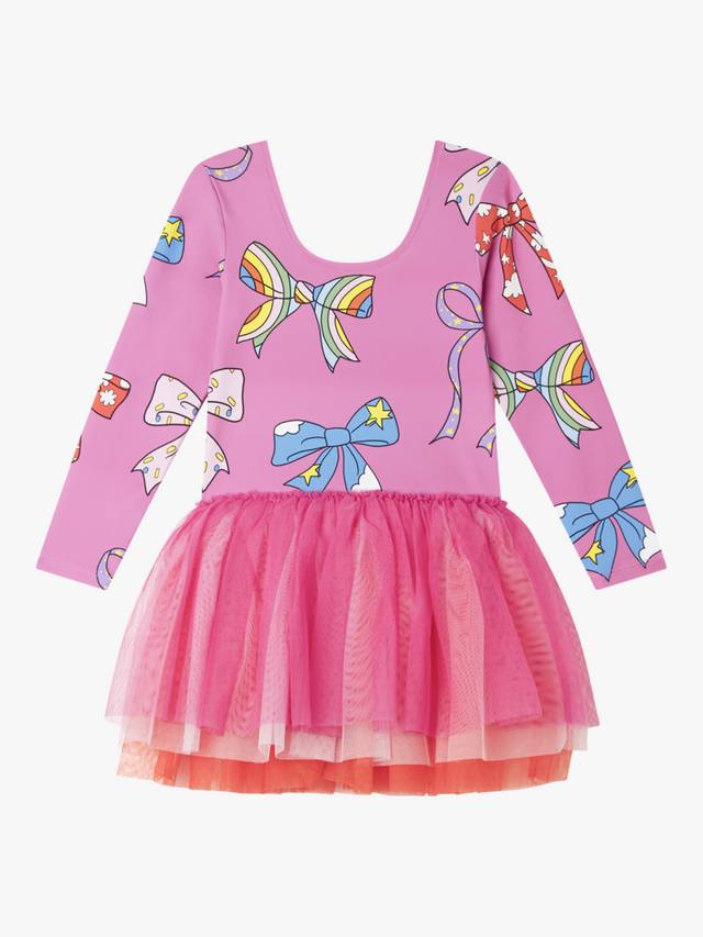 

Детское платье с длинными рукавами и юбкой из тюля с бантом Stella McCartney Kids