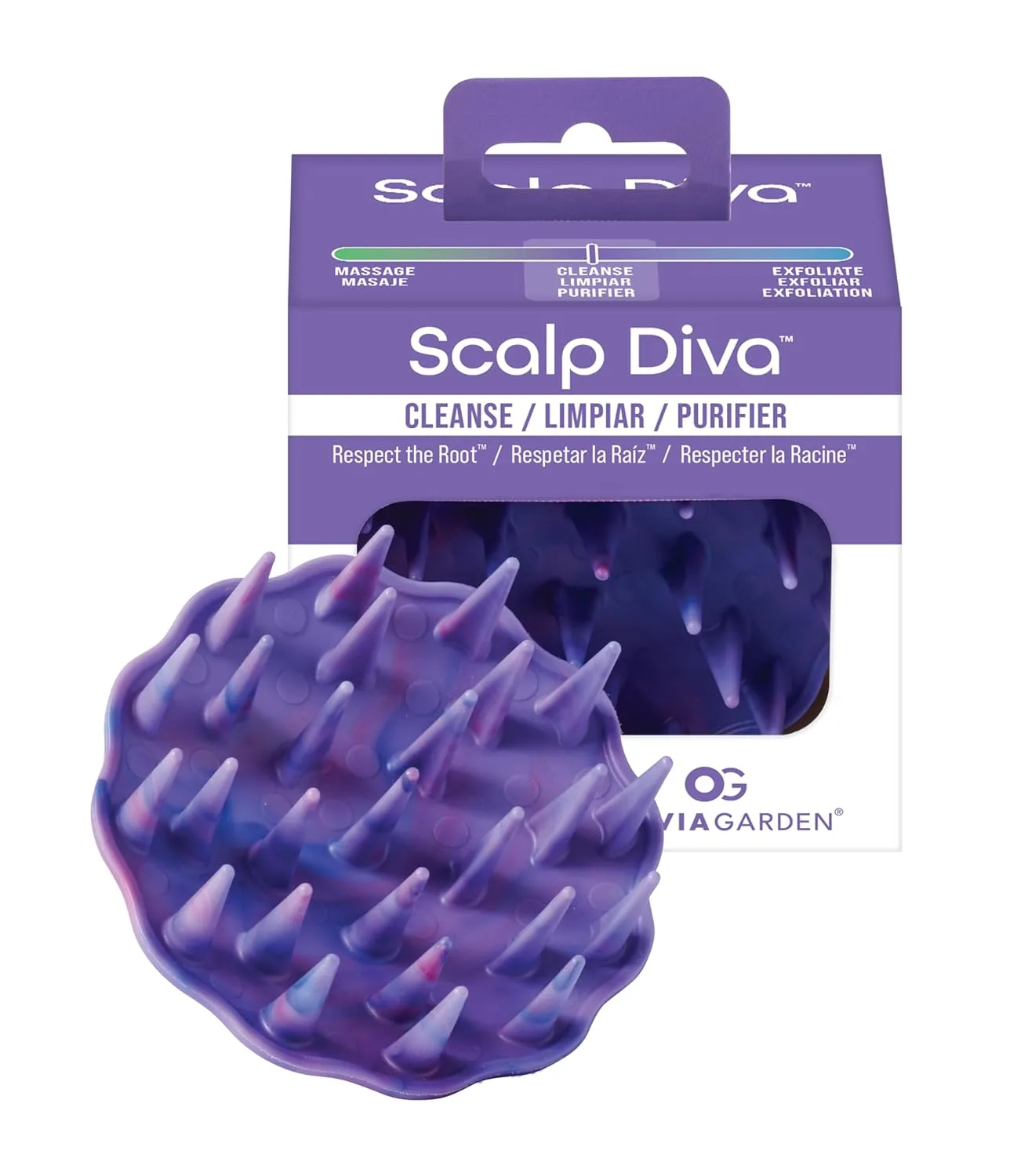Olivia Garden Scalp Diva щетка для ухода за кожей головы - здоровые волосы начинаются со здоровой кожи головы - помогает в отшелушивании, очищении и массаже - профессиональный инструмент для ухода за волосами любой длины