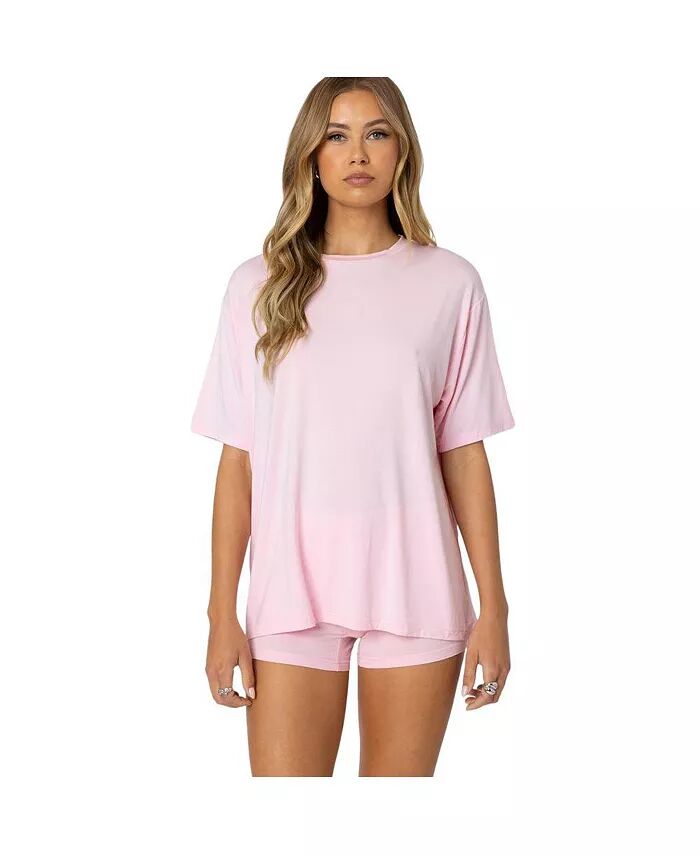 

Женская футболка Bf oversize Edikted, розовый
