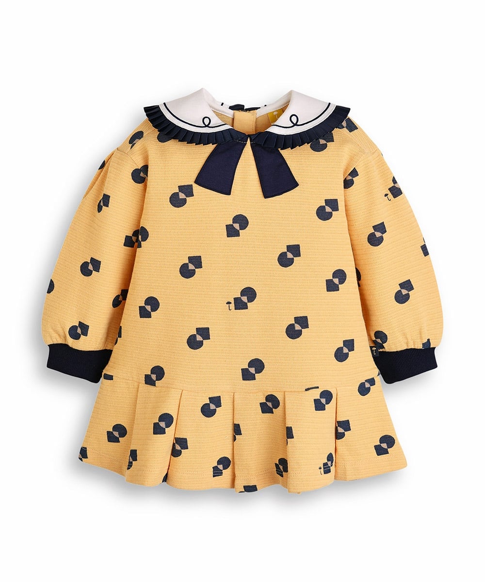 Платье с жаккардовым узором в виде круга Moimoln, Yellow
