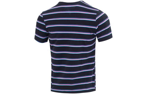 Футболка Nike Sportswear Striped Short Sleeves 'Blue', черный — фото 3
