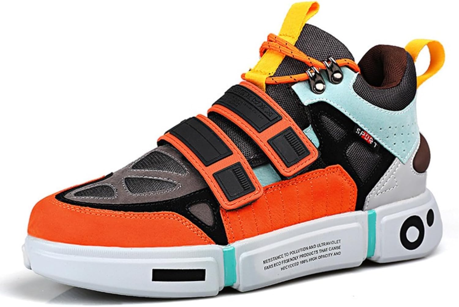

Мужские кроссовки с граффити на коже, шнуровкой, средней высоты платформой, с поддержкой свода стопы, легкие, противоскользящие, для бега, классические обувь для ходьбы, вождения и спорта Qklmwes, оранжевый