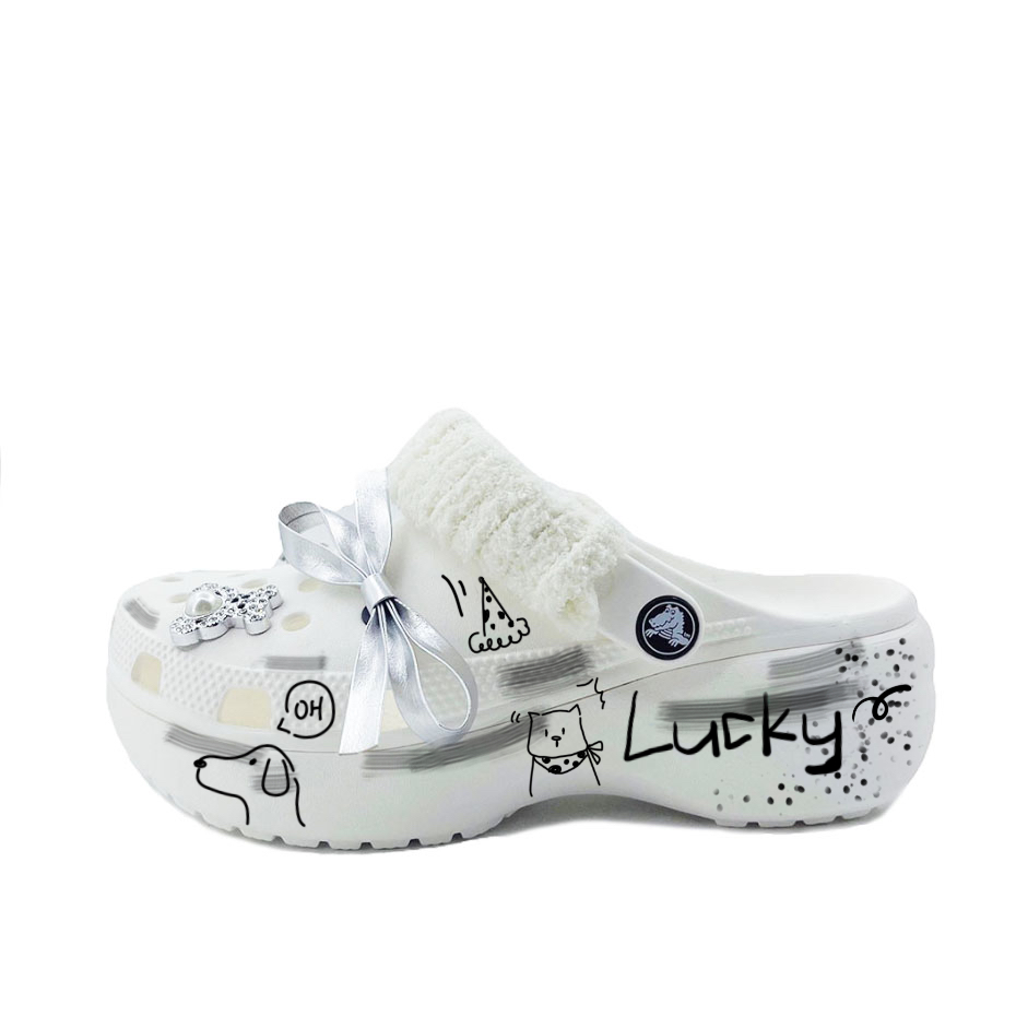 Crocs Классические туфли-сабо на платформе унисекс, черные, белые